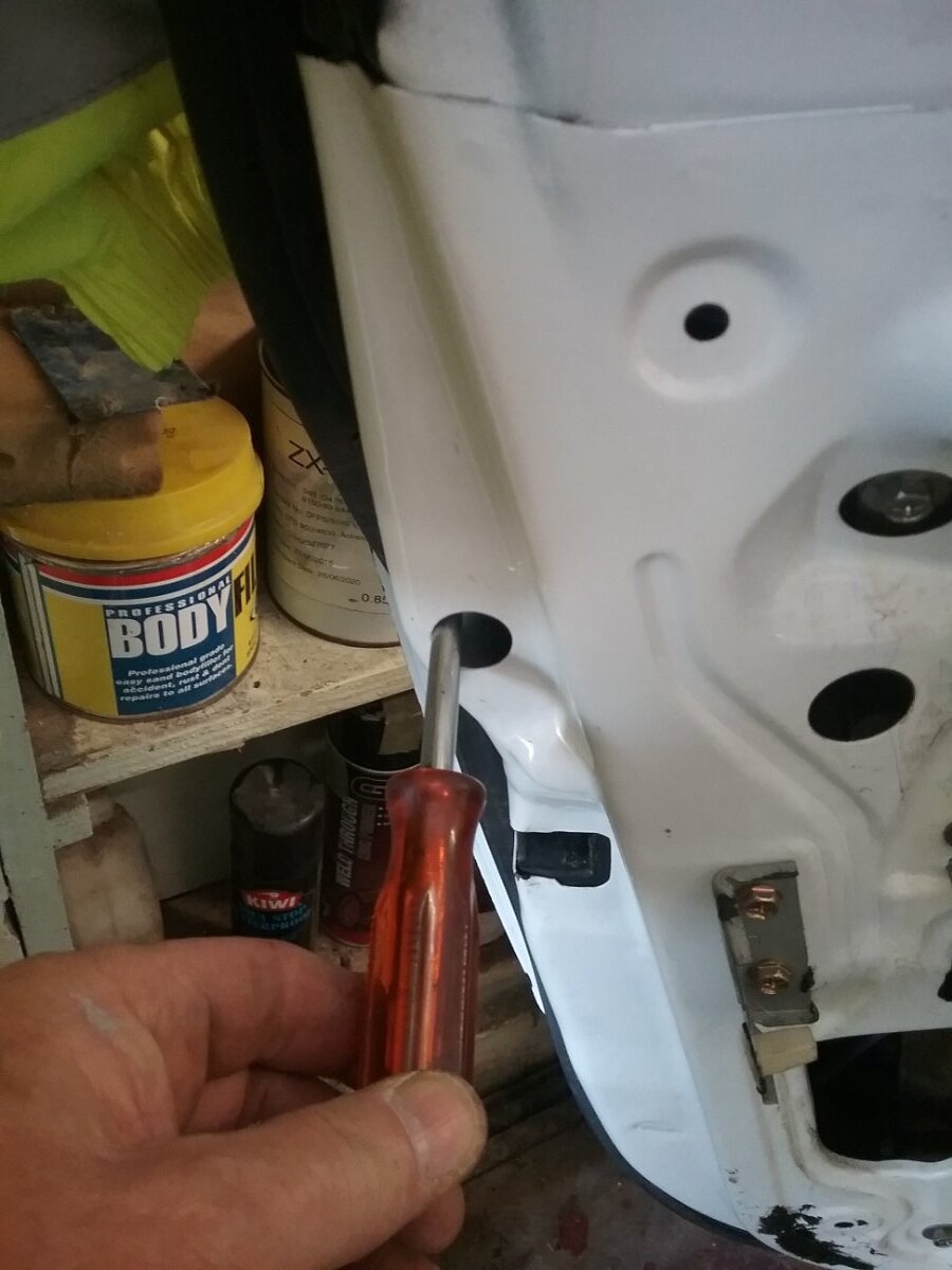 Door handle removal key barrel plastic part replaced with